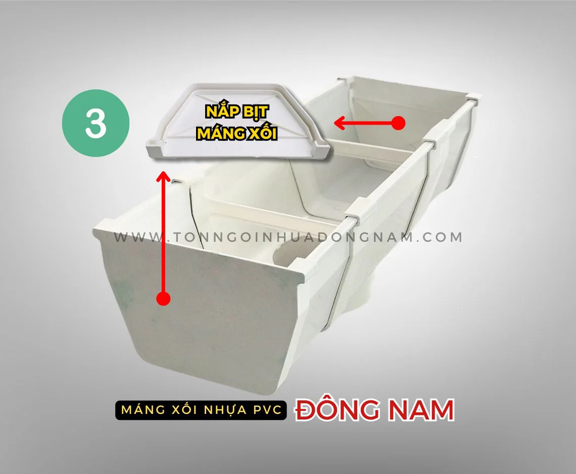 vị trí nắp bịt máng xối nhựa pvc