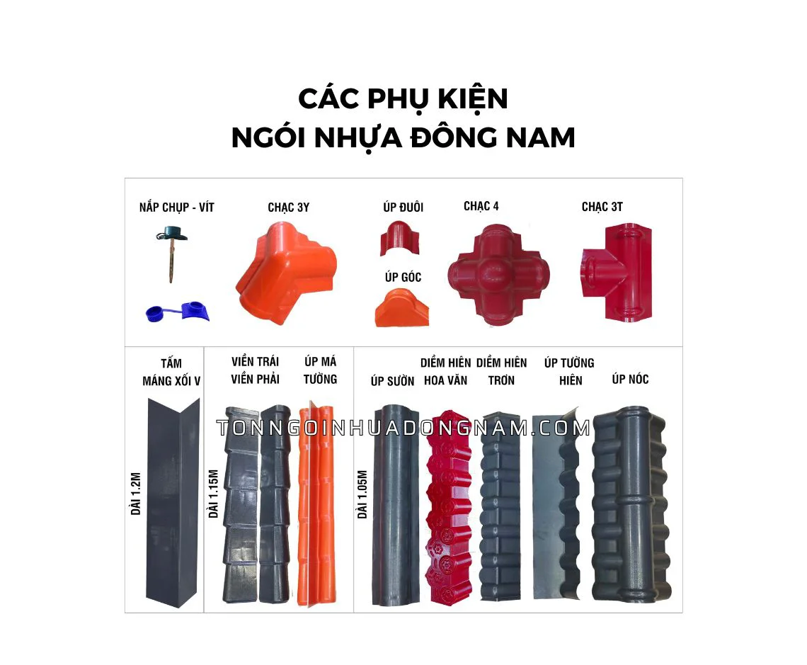 Các phụ kiện ngói nhựa Đông Nam
