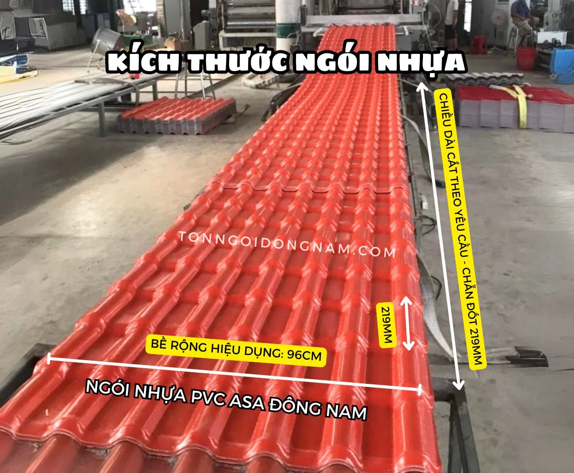 Quy cách ngói nhựa pvc asa