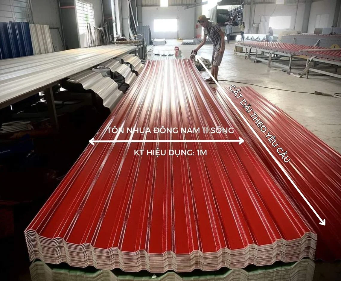 Kích thước Tôn nhựa 11 sóng
