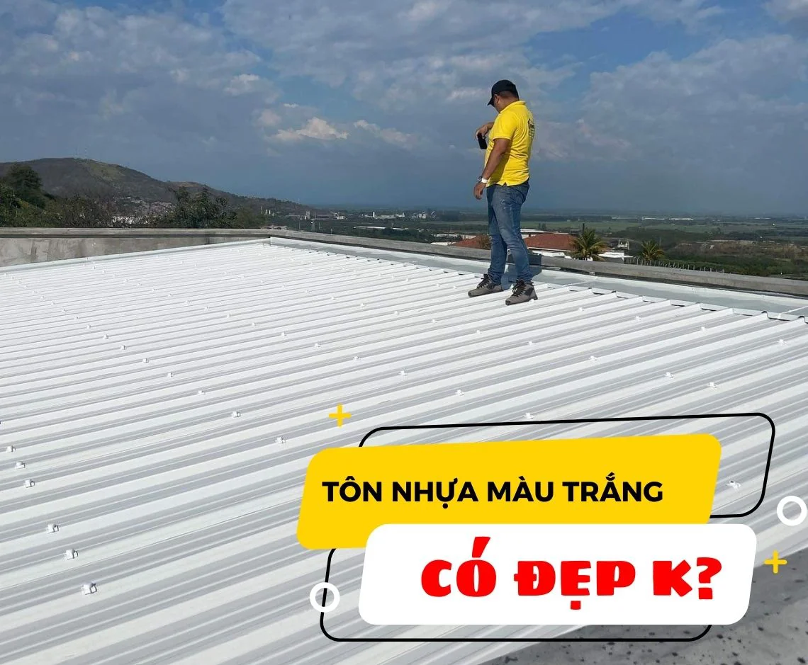 Mái lợp tôn nhựa 5 sóng màu trắng