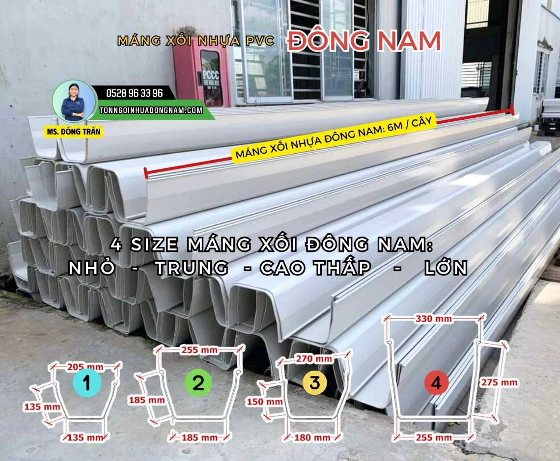 thi công máng xối nhựa