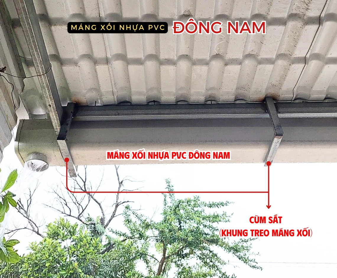 lắp đặt máng xối nhựa