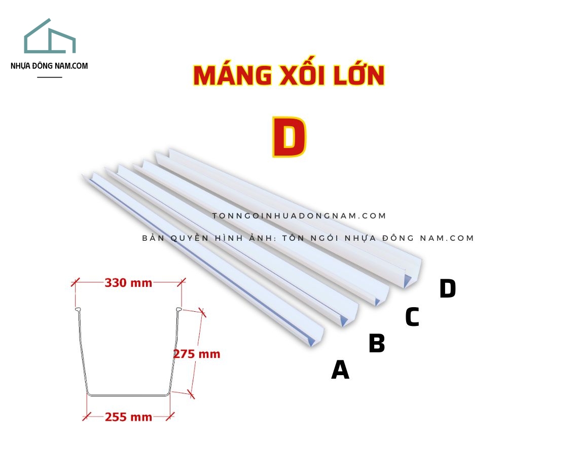 Máng Xối Nhựa PVC Size Lớn