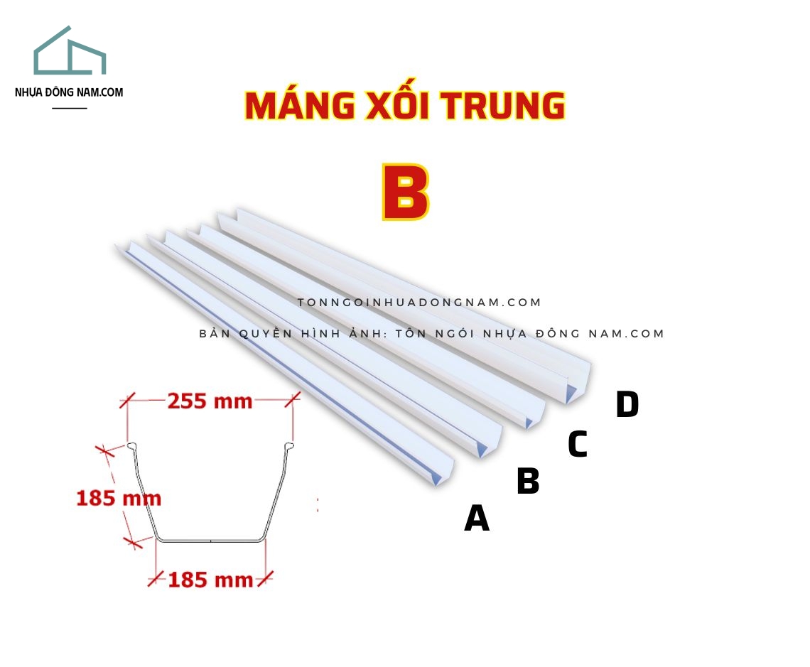 Máng Xối Nhựa PVC Size Trung